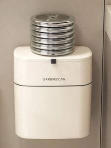 SHEIN 1 pieza Papelera de pared estilizada - de alta capacidad, diseño estético con tapa - papelera ahorradora de espacio para uso doméstico - perfecta para la sala de estar, el baño y la cocina