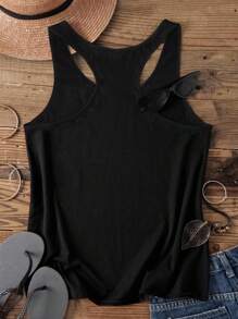 Attitoon Camiseta sin mangas de mujer con gráfico minimalista divertido de fantasma, calabaza y encaje de Halloween