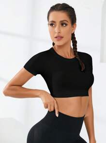 Gameset SHEIN Sport 2 件无缝高弹力纯色短款运动 T 恤无缝短款上衣健身短款上衣健身房短款上衣女式运动短款上衣无缝健身上衣短款上衣健身衬衫女式运动短款上衣健身房短款上衣无缝上衣短款健身上衣女式短款上衣短款上衣健身衬衫女式运动短款上衣衬衫无缝健身上衣