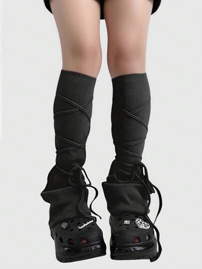 Kawaii Kawaii Y2K Bowknot Leg Warmers, Simple Solid Color Student/Anime Style Leg Warmers For Women, Suitable For Outfits Decor, Cosplay, JK Accessories