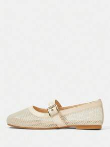 Styleloop Women's Flat Woven Shoes, Bohemian Style, Suitable For Vacation, Halloween, Christmas, And Parties - Beige - View 2