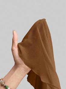 Ontre 2026 Spring/Summer New Women's Sheer Mesh Turtleneck Top, Minimalist Versatile Business Casual Office Wear - Brown - View 6