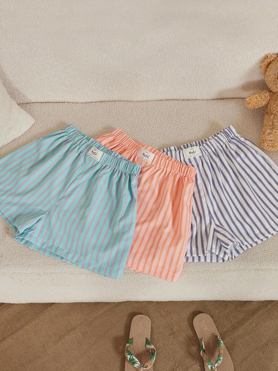 INAWLY Women's Fashionable Casual Loose Elastic Waist Shorts - Multicolor - View 1