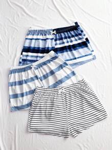 Lowkey Lull 3pcs Plaid Women's Pajama Bottoms Set INS Casual Y2K EasyComfort - Blue - View 1