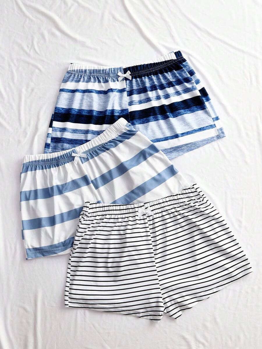 Lowkey Lull 3pcs Plaid Women's Pajama Bottoms Set INS Casual Y2K EasyComfort - Blue - View 1