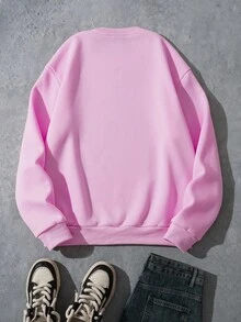 GODZILLAxKONG X SHEIN Men's Casual Everyday Letter & Monster Graphic Crew Neck Sweatshirt