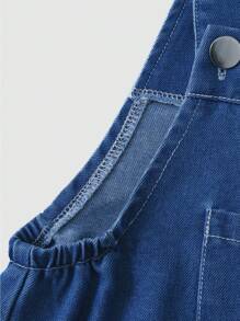 Elladie kids Young Girl' Cute Cartoon Butterfly Print Denim Bib Overalls, Casual & Fashionable For Summer Fall Winter