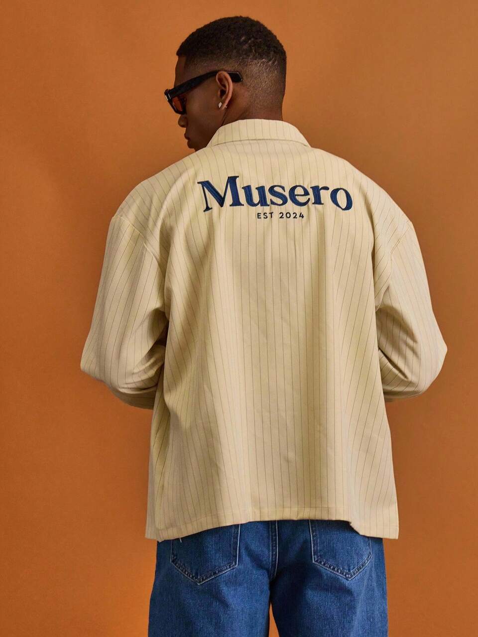 Men Pinstripe Long Sleeve Button Through Shirt Spring Summer Holiday Vacation