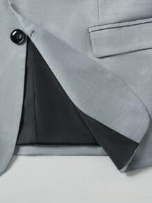 Manfinity Bizformal Men's Lapel NeckLong Sleeve Jacket And Pants Casual Suit Set