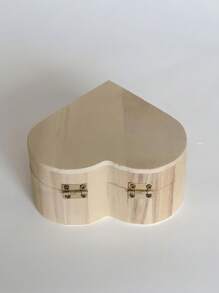 1PC Heart Shaped Wooden Jewelry Storage Box Organizer With Felt Lining Travel Portable Keepsake Gift Case For Rings Earrings Mothers Day Present Cosmetic Makeup Organizer Desk Decor