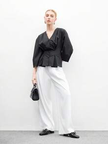 CUCCOO BIZCHIC 女士经典低跟露跟平底鞋，黑色 - 黑色 - 查看 2