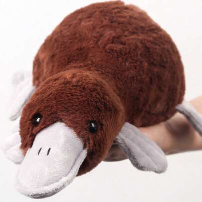 POKOJA LAND 1 件可爱鸭嘴兽毛绒玩具逼真填充动物动物园纪念品可爱软娃娃礼物儿童生日派对礼物动物爱好者收藏家居装饰