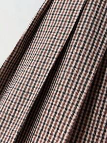 Maija Kids Maija Kids Young Girl Vintage Plaid Fabric Pleated Skirt With Belt Plaid Skirt School Girl Skirt Girls School Uniform Skirt Brown Plaid Skirt Fall Winter