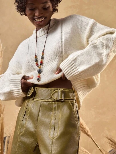 EURMUSE Comfy Simple Solid Round Neck Cable Knit Sweater,Beige Oversized Sweaters Womens Sweaters Knit Tops Fall Sweaters Women Layering Pieces / Vintage Chic Fashionable Elegant Metal Button Open Front Solid Color Opaque Sleeveless Round Crew Neck Business Jacket Work Outfits Waistcoat Slim Modest Minimalana Casaul Top Tank Knit Vest Sweater For Women Crew Neck Plain Dolman Fashion Casual Loose Cozy Solid Outfit Lounge Long Sleeve Pullover Wide Leg Pants Tracksuit Cable Knit Sweater Set For Women Womens Knitwear,Jumper,Cream Jumper,Jumpers,Christmas Jumper,White Jumper,Black Jumper,Ladies Jumper,Women's Jumpers