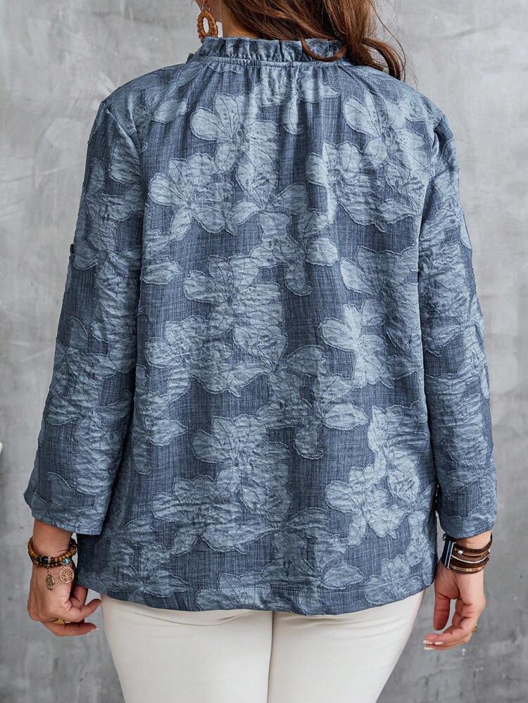Plus Size Printed Pattern Long Sleeve Blouse,Fall Plus Size,Formal Tops For Women,Business Casual Woman,Classy For Women,Work Tops,For Stylish Everyday Wear,Fall For Women,Elegant Women's Blouses,Chic Autumn