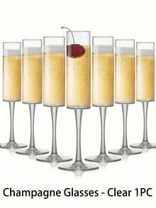 SHEIN 1 件亚克力香槟杯，5.5 盎司牢不可破的高脚杯，可重复使用的香槟敬酒杯，透明香槟杯，优雅的塑料马提尼杯 - 非常适合鸡尾酒、香槟和甜点 - 可重复使用，慕斯杯 - 彩色 - 查看 13