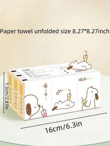 SHEIN 1包/9包白色餐巾纸手帕纸迷你小包纸巾便携可爱洗脸巾手帕纸学生小口袋纸巾 - 棕色 - 查看 2