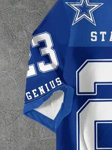 SHEIN 青少年男孩休闲简约短袖圆领 T 恤，适合夏季 - 彩色 - 查看 2