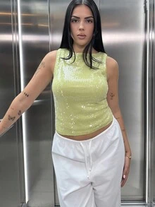 Lucia Bellido Pantaloni largi, tricotați, albi, moi, pentru casă - alb - Vizualizare 5