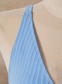 Bellisia Women's Solid Color Sexy Bikini Swimsuit Set, Summer Beach - Blue - View 8