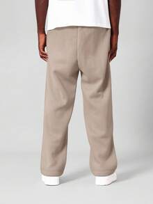 SUMWON Pantalones jogger de entrepierna caída, ropa de estar en casa, pantalones de chándal de felpa cómoda, pierna ancha, ajuste relajado, cintura con cordón, comodidad invernal, uso casual diario - Caqui - Ver 2