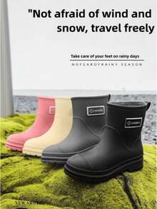 SHEIN 1 双新款雨鞋/鞋套，雨靴防滑耐磨橡胶鞋，短筒男士成人女士防水鞋，时尚厨房靴夏季降温，沙滩，旅行