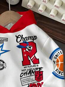 运动、儿童精选系列、日常基本款、快乐的孩子、适合孩子的柔和色彩、骑行核心、家庭旅行、快乐的日子、我爱妈妈，我爱爸爸，可爱的家、酷酷的孩子、年轻男孩休闲宽松舒适日常针织长袖运动衫，适合秋冬 - 彩色 - 查看 3