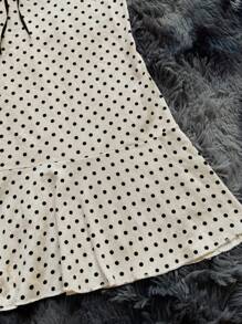 INAWLY Plus Size Elegant Polka Dot Print Strapless Dress, Summer