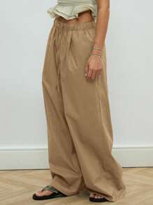 COUREZ 宽松亚麻长裤/女士夏季/外出休闲/Y2K 假期 100% 纯棉