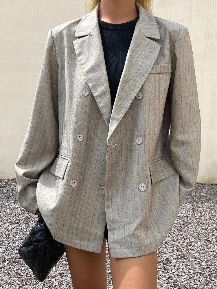 Women's Striped Loose Casual Blazer Business Attire