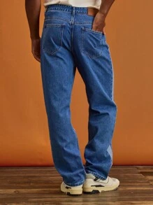 Musero Slim Fit Panel Detailing Denim Jean Pants Button Fastening Summer Spring Vacation - Multicolor - View 4