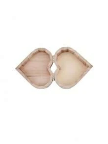 1PC Heart Shaped Wooden Jewelry Storage Box Organizer With Felt Lining Travel Portable Keepsake Gift Case For Rings Earrings Mothers Day Present Cosmetic Makeup Organizer Desk Decor