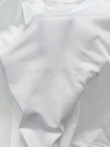 INAWLY Damska, swobodna, jednokolorowa, krótka koszulka z długim rękawem - Biały - Zobacz 7