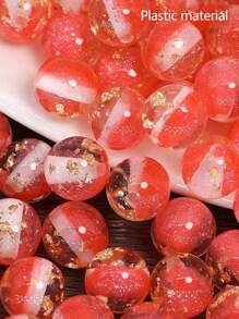 20 件 12 毫米闪亮金箔圆形树脂珠，彩色金箔半透明珠，适用于 DIY 手机吊饰、钥匙扣、手链、汽车挂饰、礼品装饰