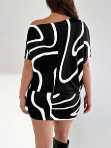 Auralis Plus-Size Women's Off-The-Shoulder Dress, Plus-Size Women's Clothing, Summer Off-The-Shoulder Clothing, Cute Summer Clothing,Casual Dresses For Woman Sexy Dress Modest Dresses For Women Sexy Dresses For Women - Black - View 2