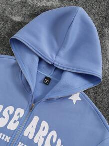 PAVTROS Bộ đồ nam Manfinity Streetrush 2 món áo hoodie và quần nỉ có lót nhiệt in chữ và ngôi sao, trang phục dạo phố thường ngày ấm áp cho mùa thu và mùa đông, hoàn hảo cho sinh viên, trang phục hàng ngày và quà tặng cho bạn trai, bộ đồ nam màu xanh nhạt bộ đồ thể thao nam bộ đồ chạy bộ nam bộ đồ dạo phố nam bộ đồ 2 món màu xanh - Nhiều màu - Xem 3