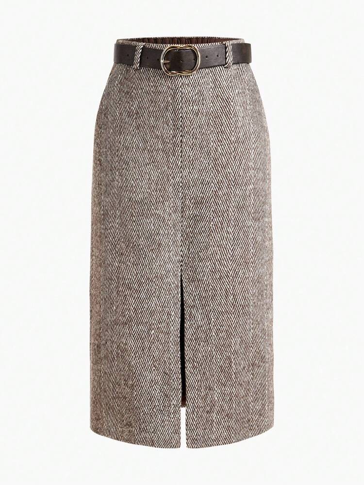 WOOL SPLIT SKIRT