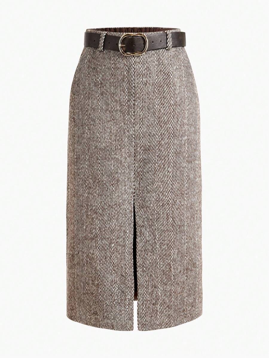 MOTF PREMIUM WOOL SPLIT SKIRT