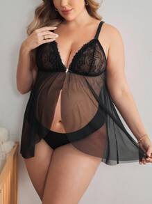 Moonlight&Mama Black Lace Patchwork, Mesh Patchwork, Ruffle Trim, Front Closure Nursing Cup Maternity Bra, Pregnancy Photography, Romantic French Style - Black - View 3