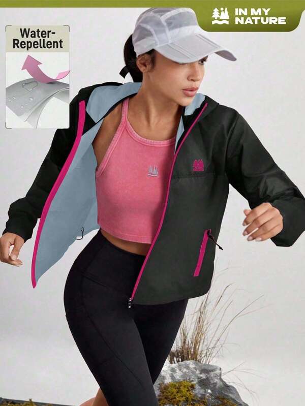 In My Nature Jaqueta casual feminina com capuz para atividades ao ar livre, roupas regulares para caminhadas