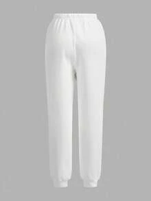 SHEIN Essnce 女士休闲百搭字母印花运动裤 - 彩色 - 查看 8