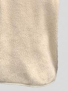 INAWLY Women's Cream White Lamb Fleece Vest Jacket,Elegant,Casual Occasion,Warm Lambswool With Cherry Patch,Metal Buttons,Autumn,Vintage Slim Fit,Flattering - White - View 7
