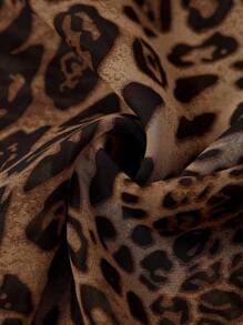 Ellevyn Mono largo elegante sin mangas con estampado de leopardo para mujer, sexy y versátil - Negro - Ver 6