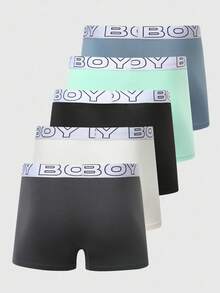 SHEIN 5条/包青少年男童平角内裤