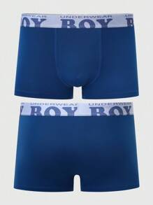 SHEIN 5件装青少年男童字母腰带平角内裤