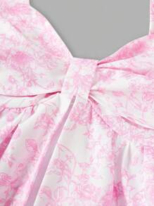 女童休闲舒适花卉印花荷叶边吊带背心