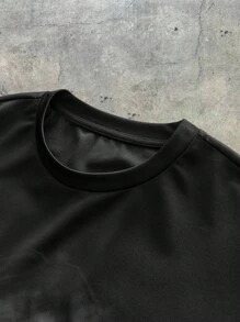 AXEPEAK Áo thun nam tay ngắn dáng rộng dệt kim, thời trang và mặc hàng ngày - màu đen - Xem 6