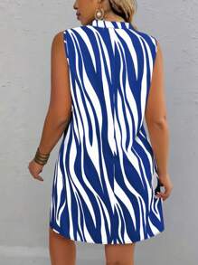 EMERY ROSE Vestido plus size feminino com decote em V e estampa de zebra