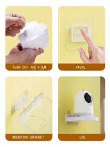 1/2PCS 多功能壁挂支架，可调节，适用于摄像头、显示器、电视和智能家居配件。它非常适合办公室、客厅和卧室，具有通用安装、耐用和节省空间的设计。 - 無色 - 查看 6