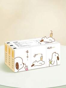 SHEIN 1包/9包白色餐巾纸手帕纸迷你小包纸巾便携可爱洗脸巾手帕纸学生小口袋纸巾 - 棕色 - 查看 8